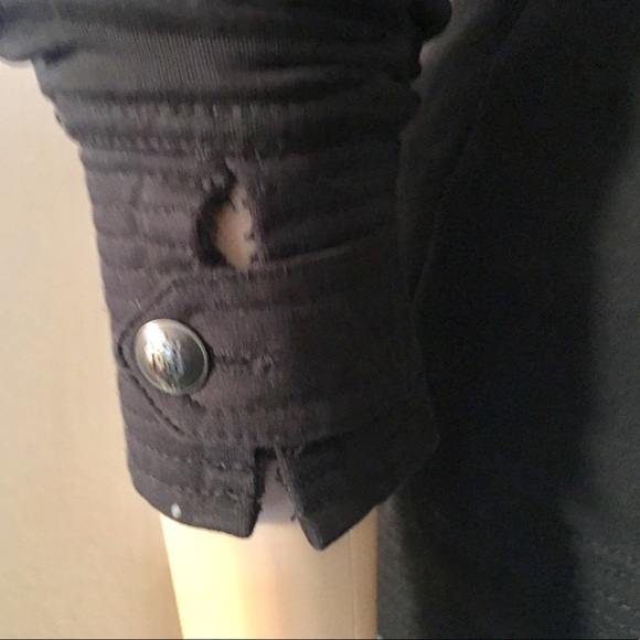 BCBG Military Style Stud & Rhinestone Hoodie - Picture 5 of 6